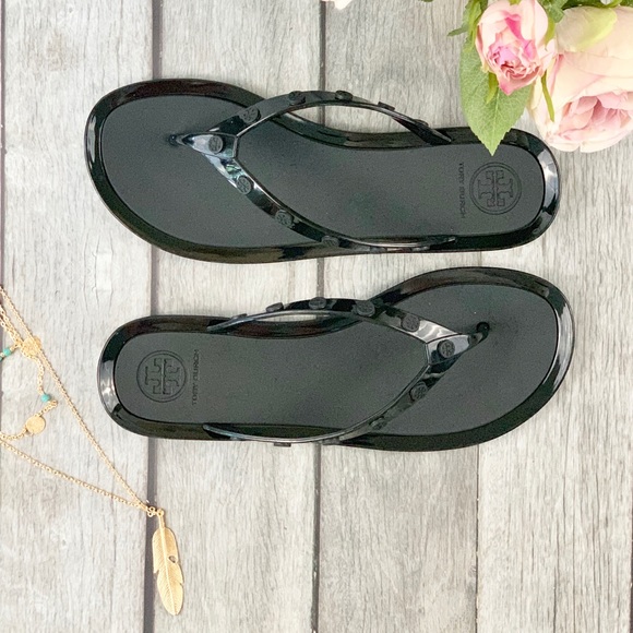 🎉🎉HP🎉🎉 Tory Burch Studded Logo Jelly Sandal - Picture 2 of 8